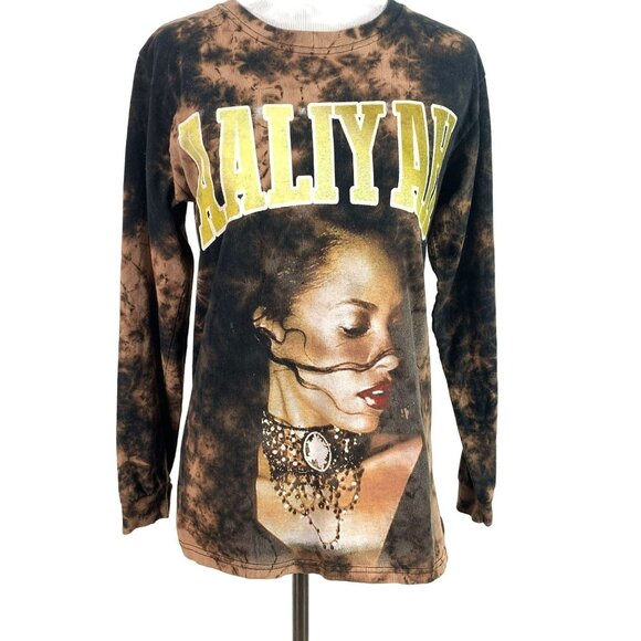 🟣🟣🟣 AALIYAH Women's Size Small "Aaliyah Graphic Long Sleeve Tee Shirt - Picture 1 of 8